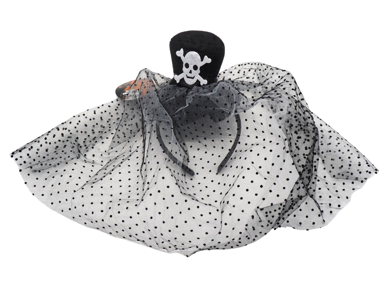 cerchietto con cappellino e velo vedova
