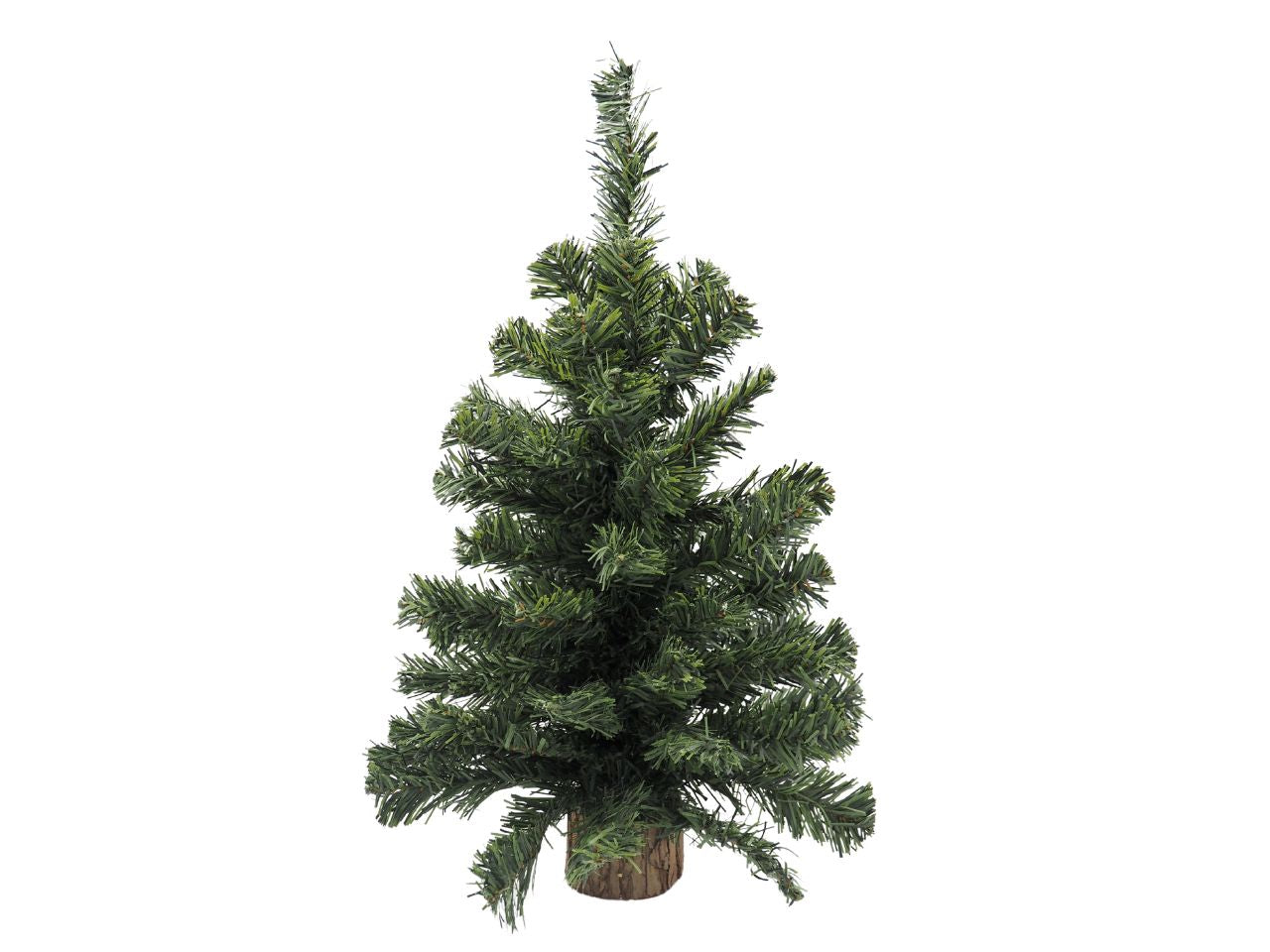 Albero di natale pino mignon misura h.30cm con base in legno con 40 tips