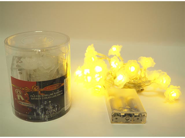 Filo 20 roselline led l.calda