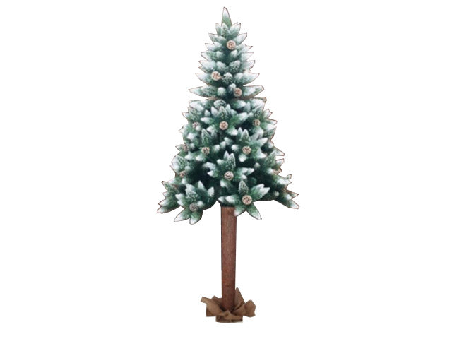 Albero di natale punte innevate con pigne 210cm