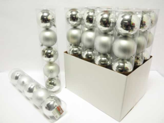 palline natalizie argento diametro 10cm - 5 pezzi