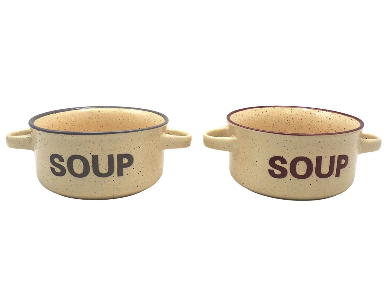 bolo zuppa con 2 manici h.8,5xd.13-19cm 2 colori assortiti