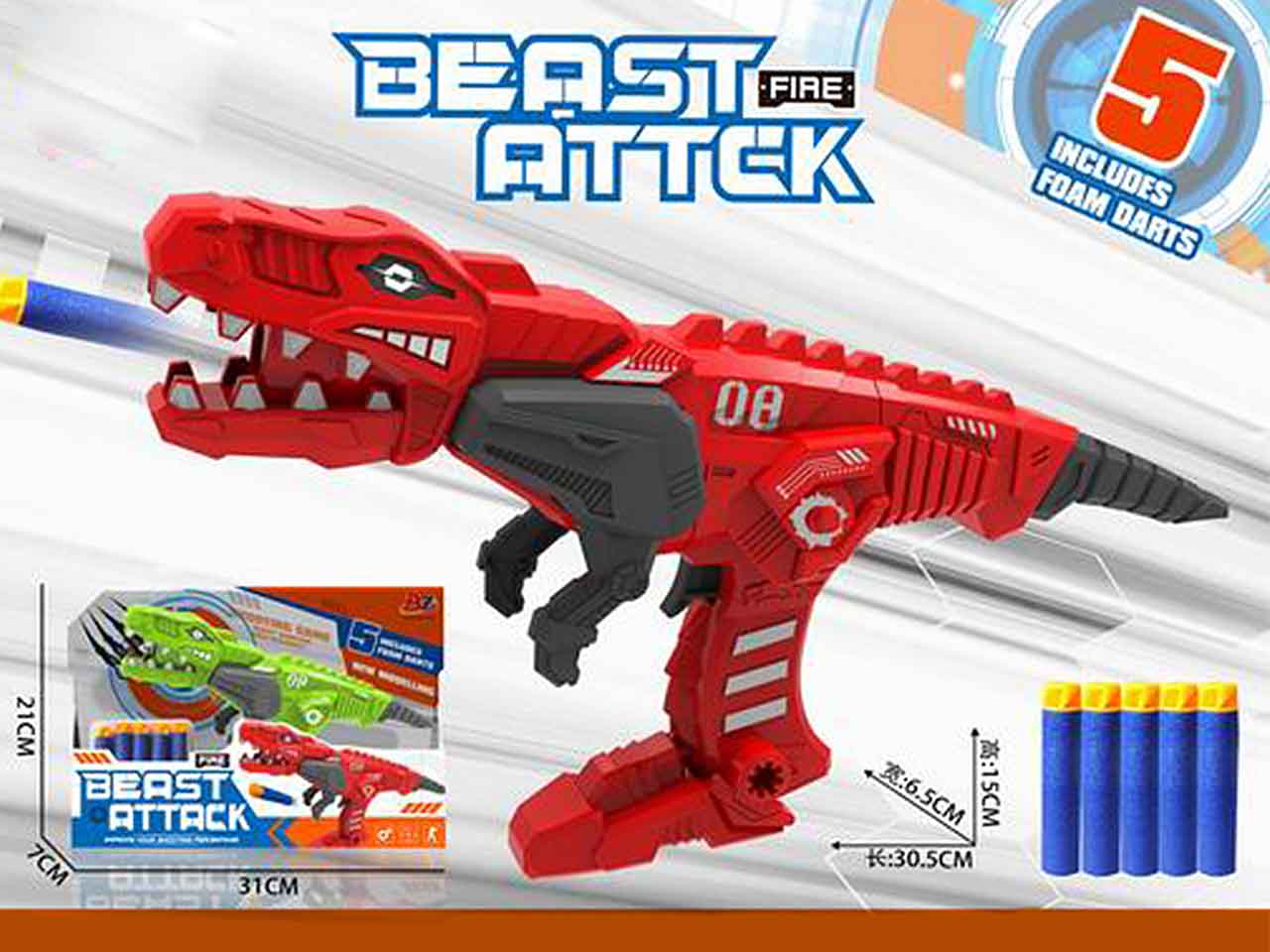 Pistola dinosauro beast attack 31x7x21
