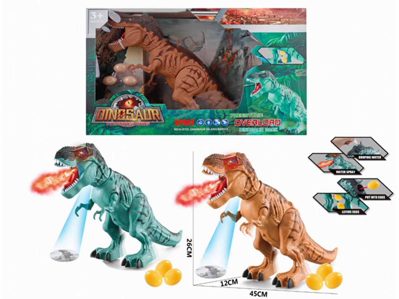 Dinosauro c/luce e suono 46x13,5x28,5
