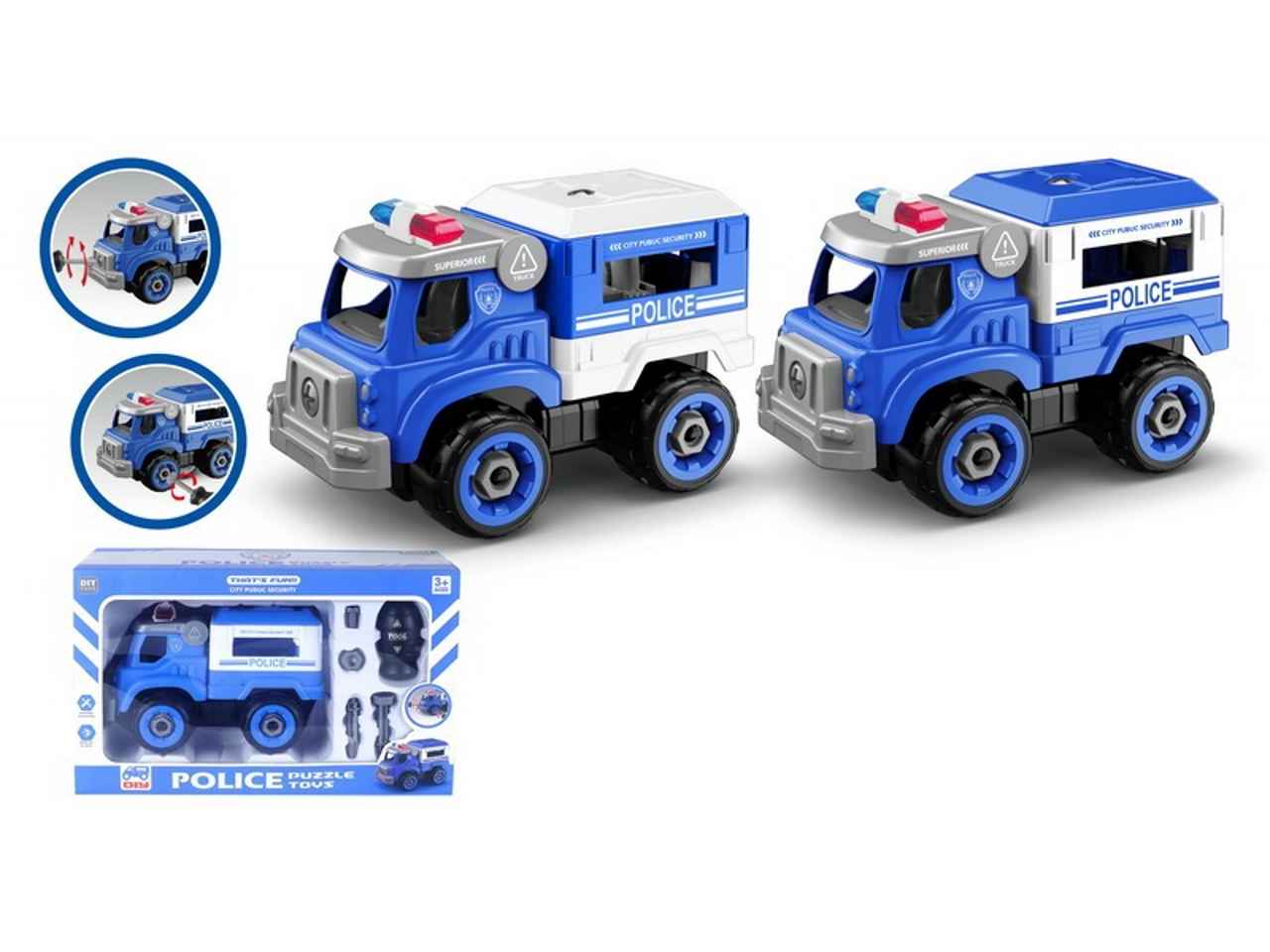 Camion polizia da assem.31.5x11.5x9cm