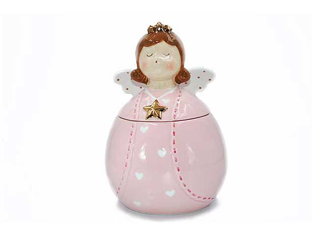 scatola ceramica grande rosa f508