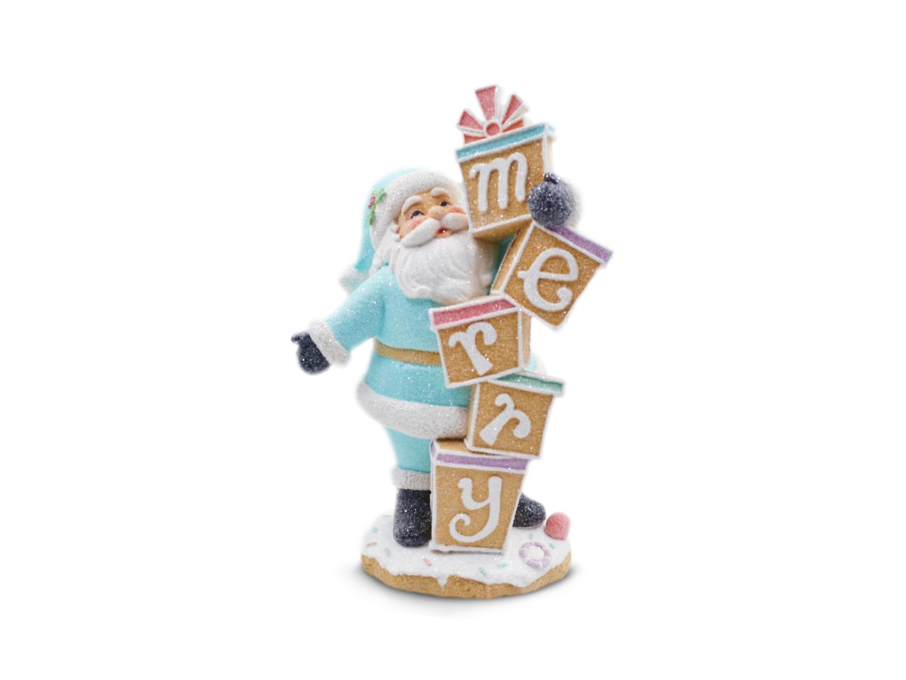 Babbo natale con lampione misura 14x12cm