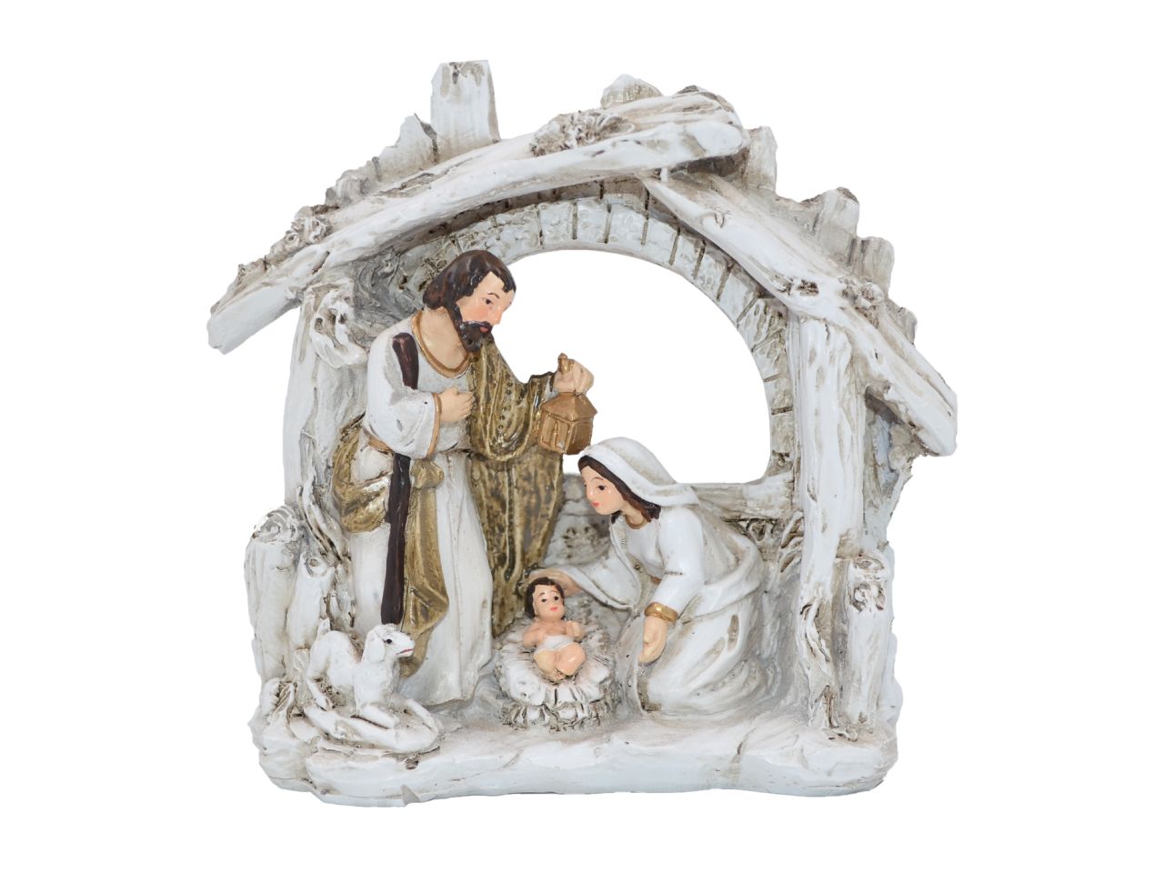 Nativita' in resina bianca 13x12cm