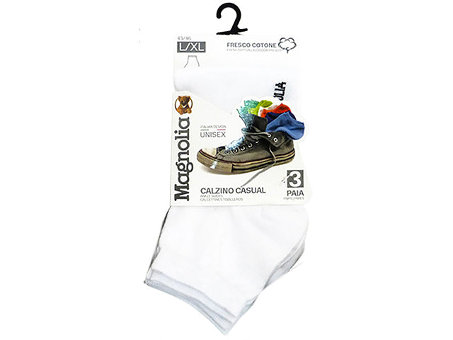 Calzino casual 3 pezzi bianco s/m cal4090a