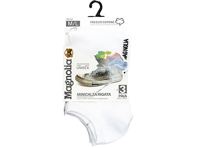 minicalza rigata 3 pezzi bianco s/m cal4111