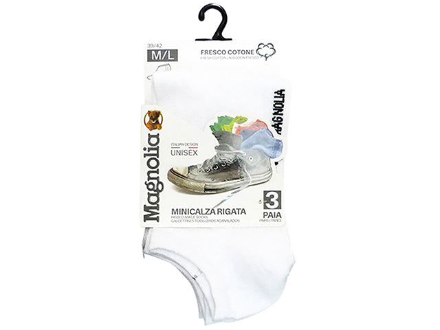 Minicalza rigata 3 pezzi bianco m/l cal4114