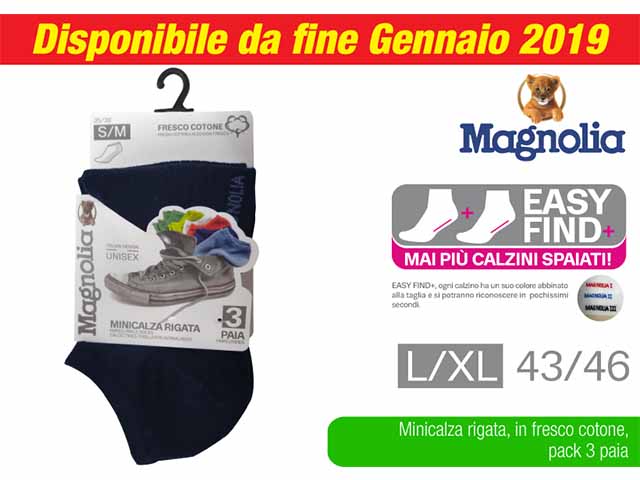 Minicalza rigata 3 pezzi blu l/xl cal4434a