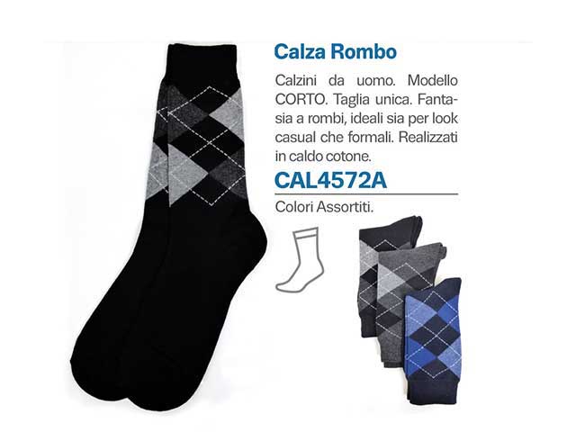 Calza uomo 3 pezzi rombo corta cal4572a