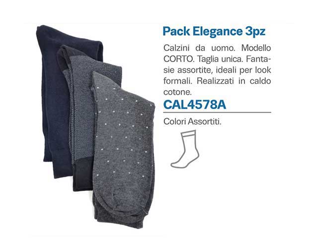 Calza elegance 3 pezzi uomo corto cal4578a