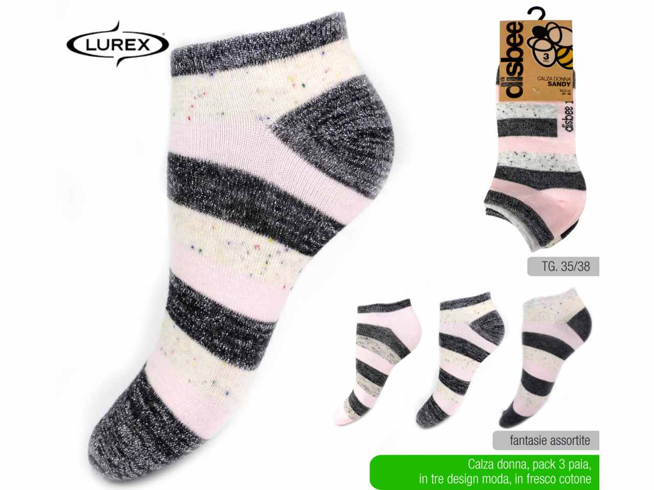 Calza donna sandy 3 pezzi tg.35-38 cal4745a