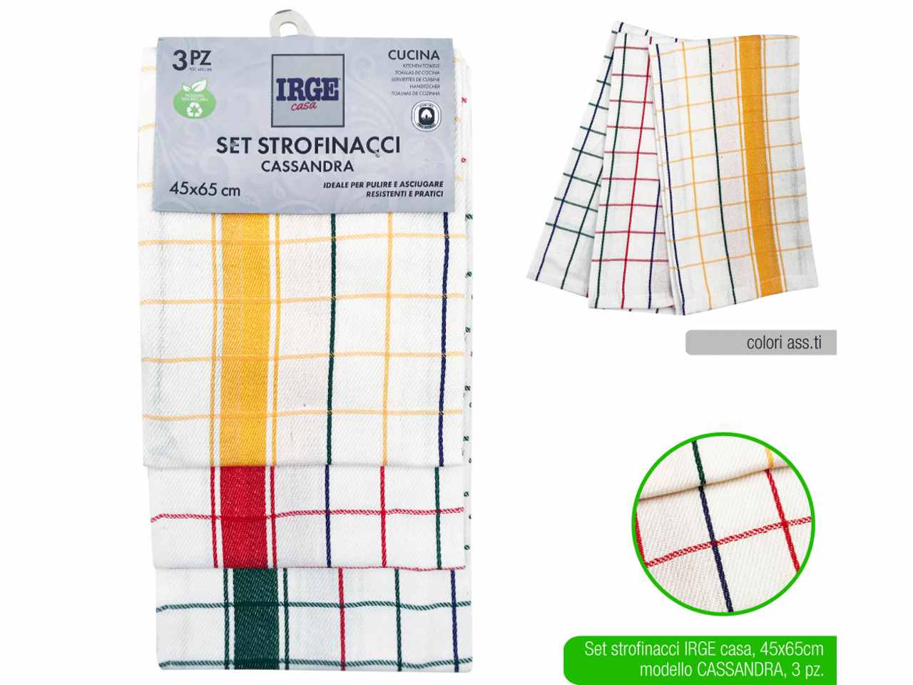 Strofinaccio cassandra 3 pezzi str4934a