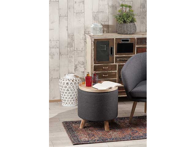 pouf in tessuto grigio con vass.44xh46cm 48914