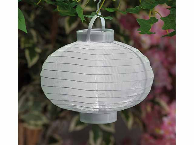 lanterna bianca con led 24xh20cm 57601