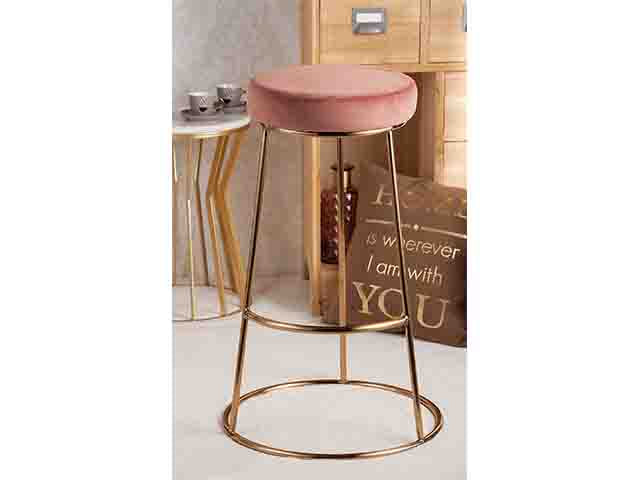 Sgabello velluto luk rosa 47x75cm58573