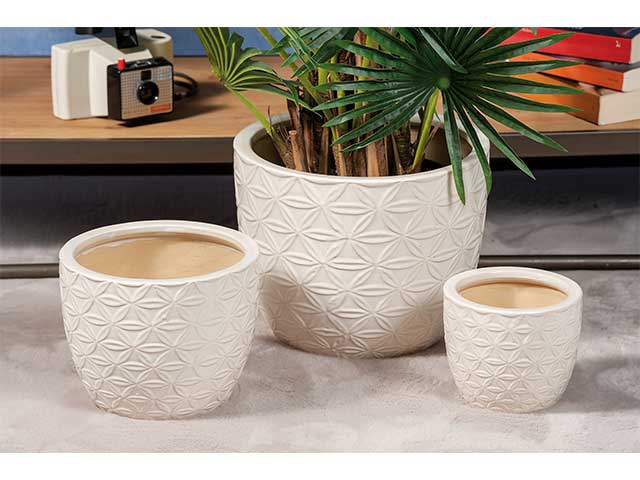 Cachepot avorio 3 pezzi 59177