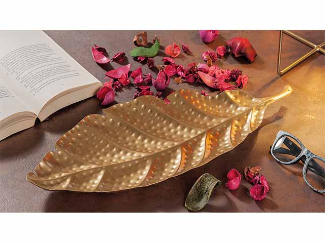 Foglia in ferro oro 50x20cm59623