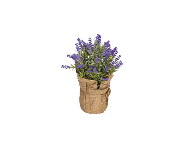 vaso juta con lavanda 10x24cm 60019