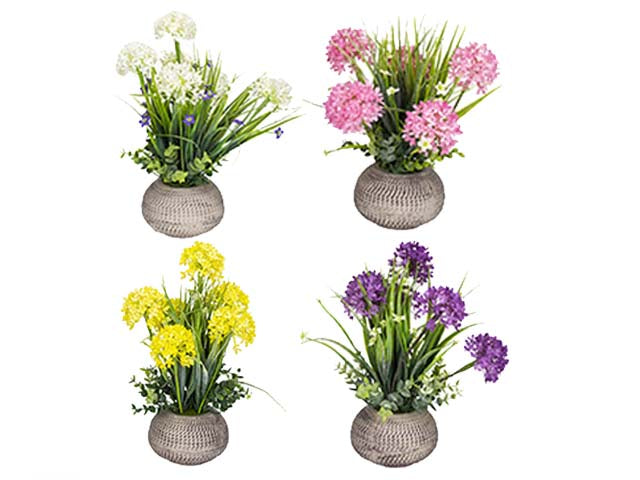 vaso con fiori 14x7cm 60028