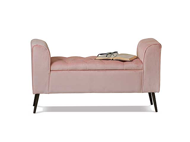 Panca con contenitore zaya rosa 112x40xh60cm 609