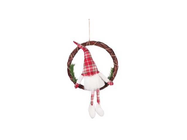 ghirlanda+gnomo natale 33x72cm 63096