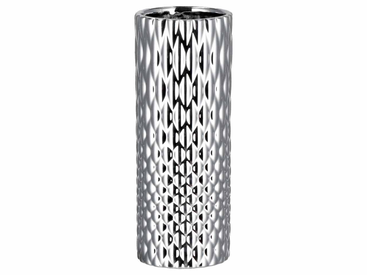 Vaso ceramica natalizio d.9xh23cm nei colori oro argento e rosa