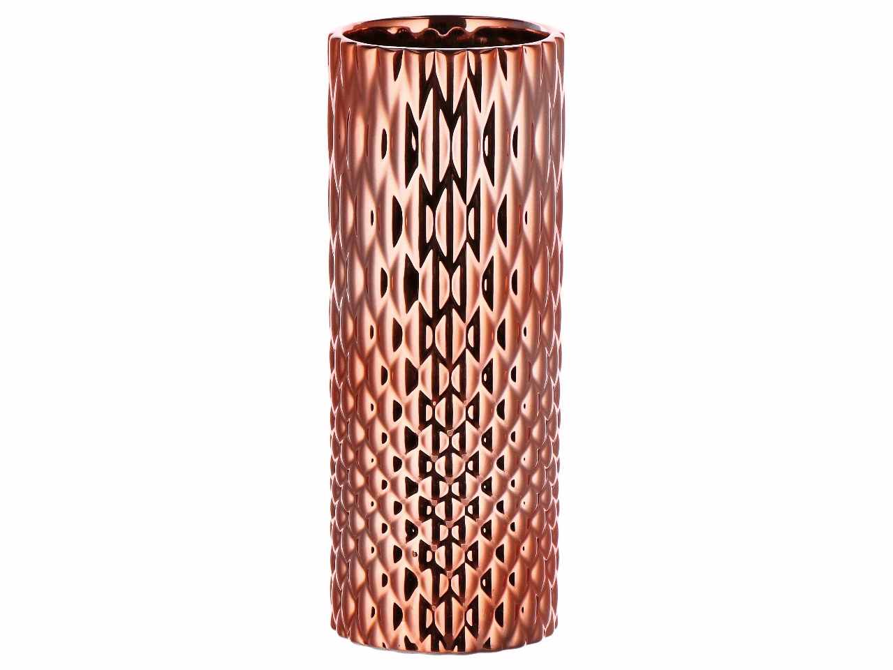 Vaso ceramica natalizio d.9xh23cm nei colori oro argento e rosa