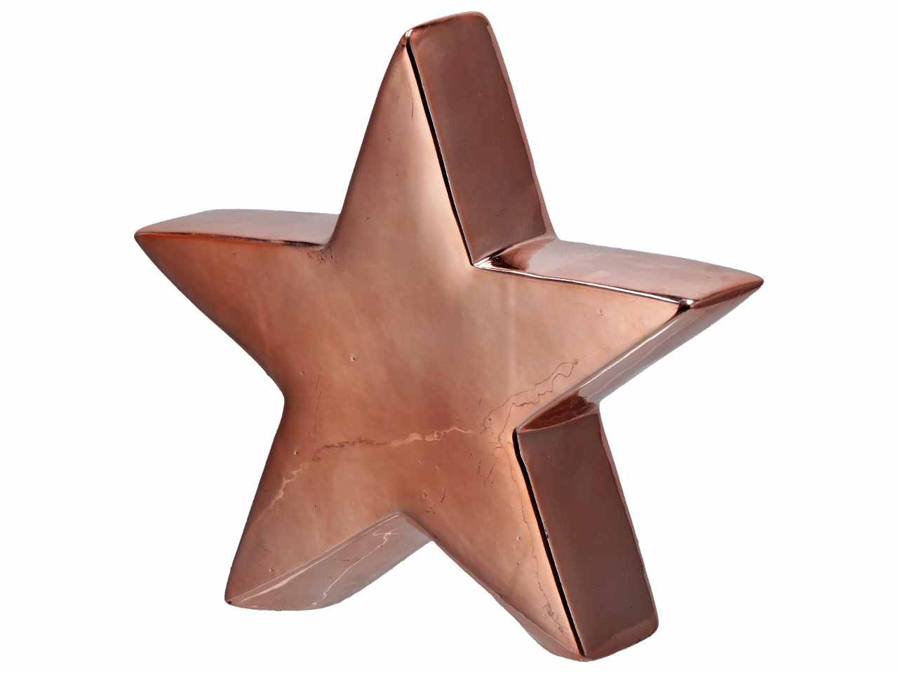 Stella in ceramica natalizia 21x6xh20cm nei colori oro argento e rosa