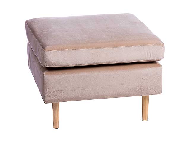 Pouf velluto crema 58x58xh42,5cm 67925