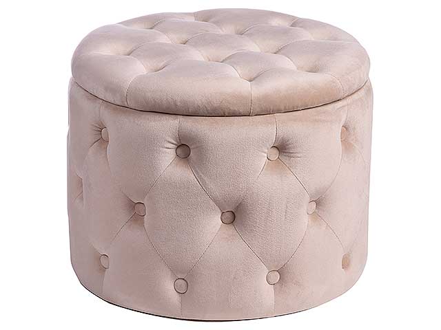 Pouf velluto oulad con contenitore crema d50xh40 67937