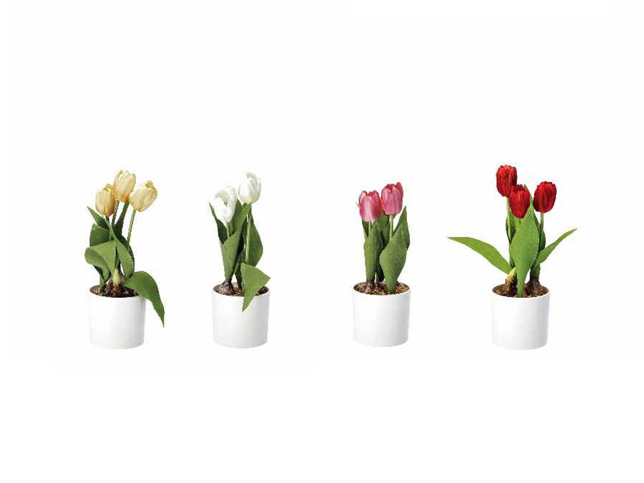 Vaso c/tulipani d.14xh33cm 74877