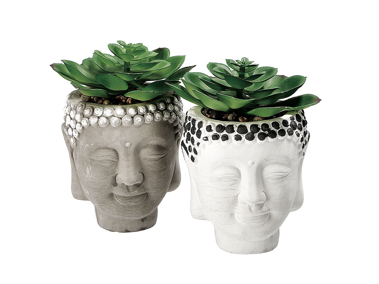 Vaso con pianta grassa d9xh13cm 75412