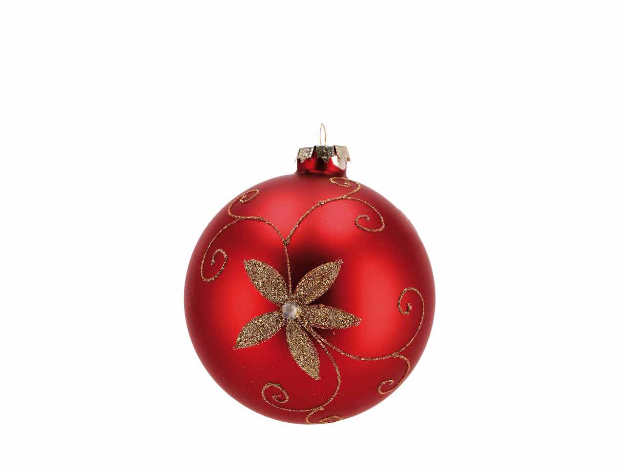 Pallina d.12cm di natale in vetro rossa