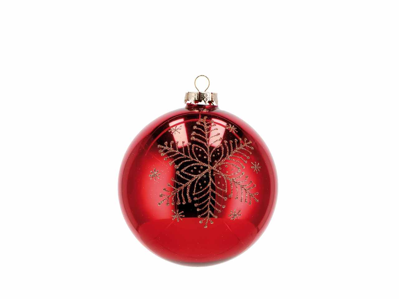 Pallina d.12cm di natale in vetro rossa