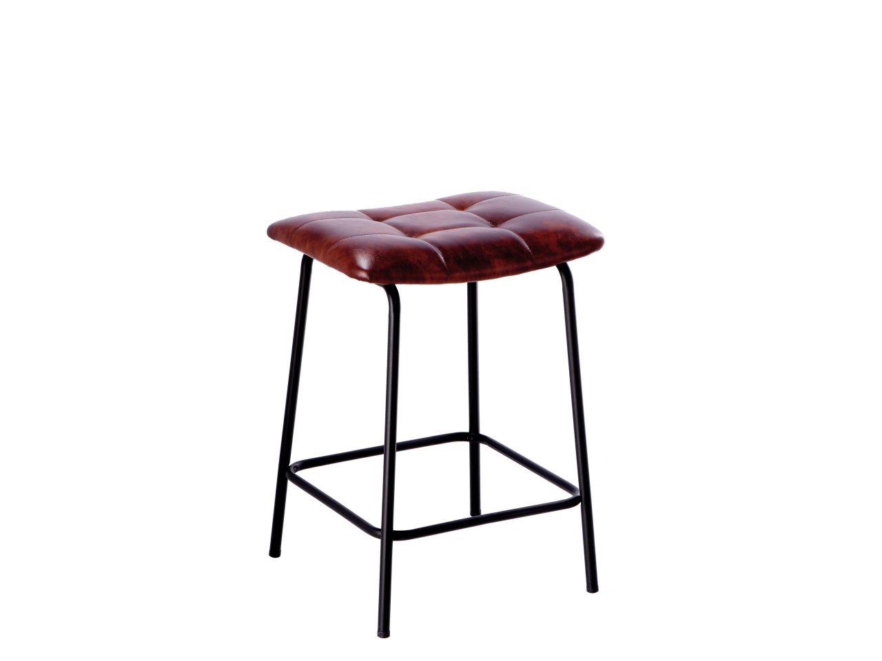 Sgabello in ecopelle gaia colore marrone 46x43xh62cm