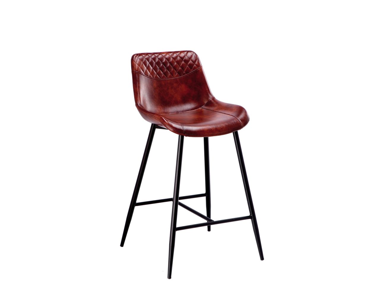 Sgabello in ecopelle gaia colore marrone 51x54xh93cm