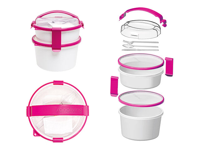 lunch box tondo 1lt+1,6lt fucsia s3260fx
