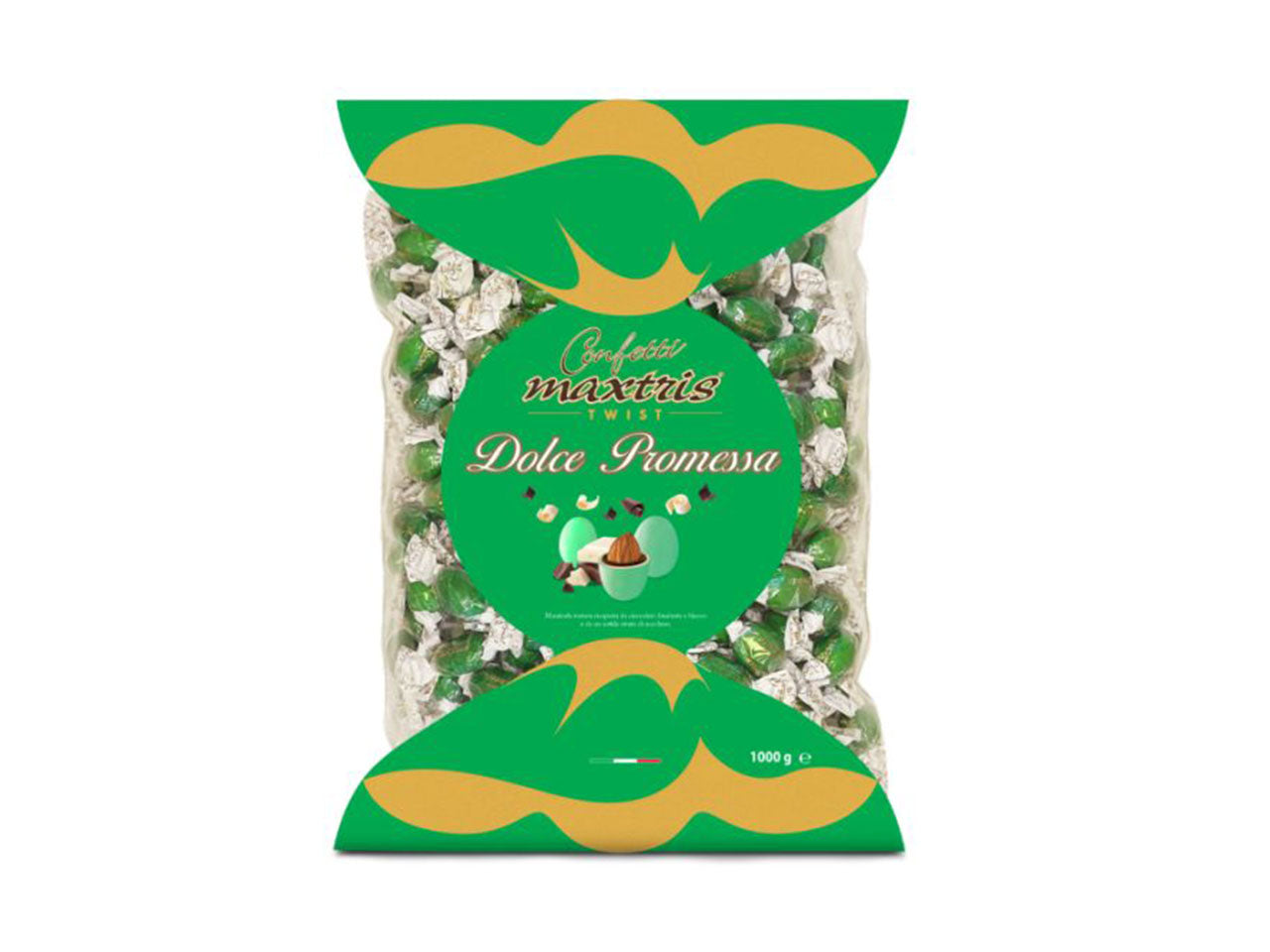 Confetti twist maxtris verde 1kg twmaxv