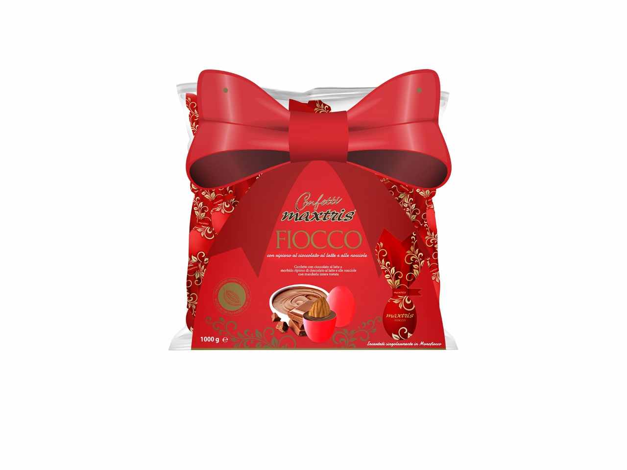 Confetti maxtris fiocco rosso 500grmaxfiors500