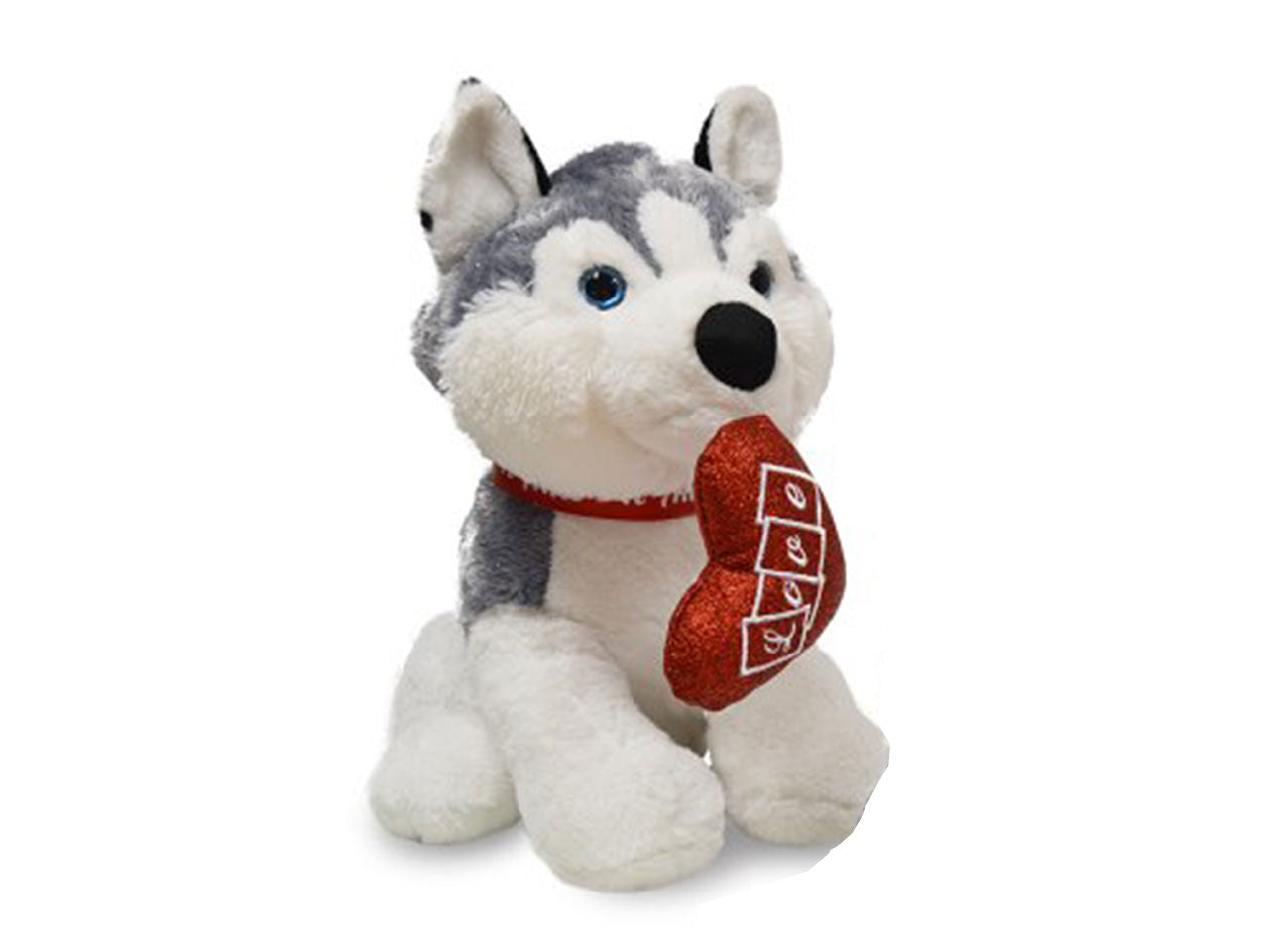 Peluche husky con cuore 55cm