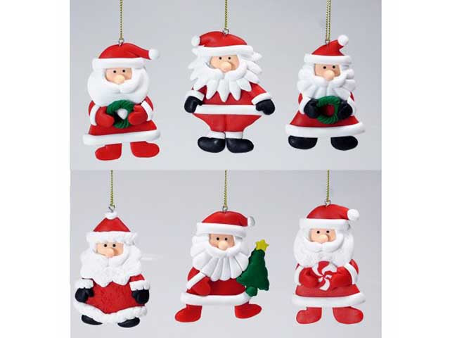 Pendente natalizio babbo natale - 3 pezzi