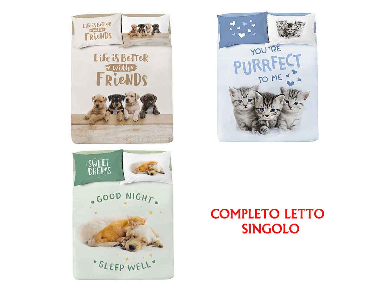Completo letto sing.qua la zampa 019516