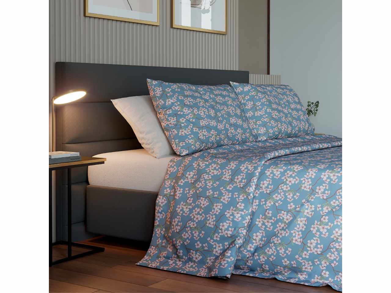 Mister cotton completo letto matrimoniale decoro piante dal mondo