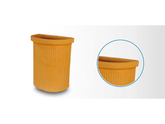 Vaso semicerchio millerighe 55cm 021