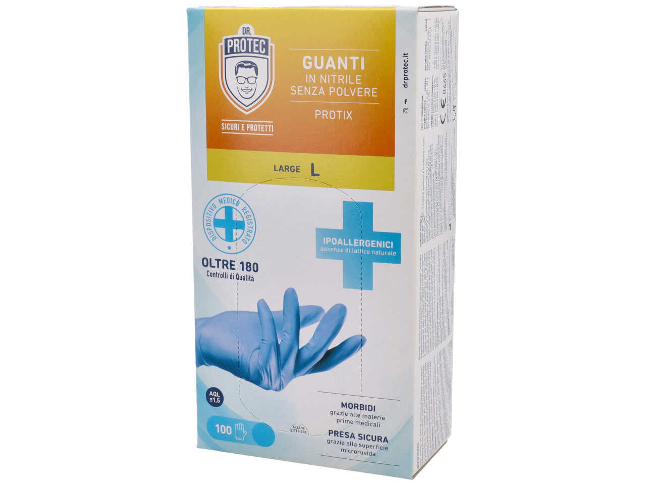 guanti in nitrile s/polvere tg.l gu151