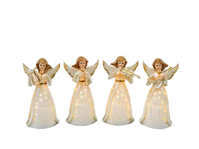 Angelo porcellana 11,5cm con led 33265